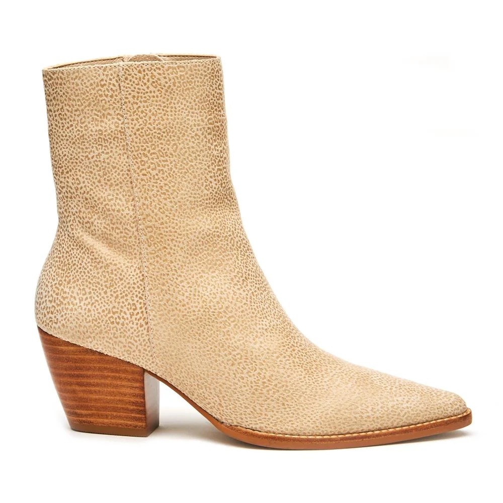 Matisse Caty Ankle Boot in Ivory Mini Leopard - Size 9